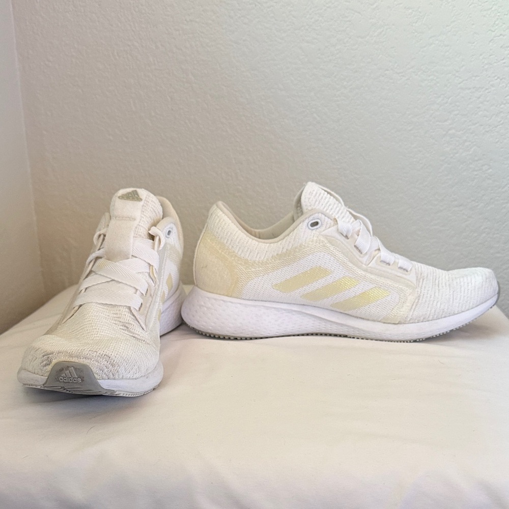 Adidas Women's Cream and White Sneakers Size 8